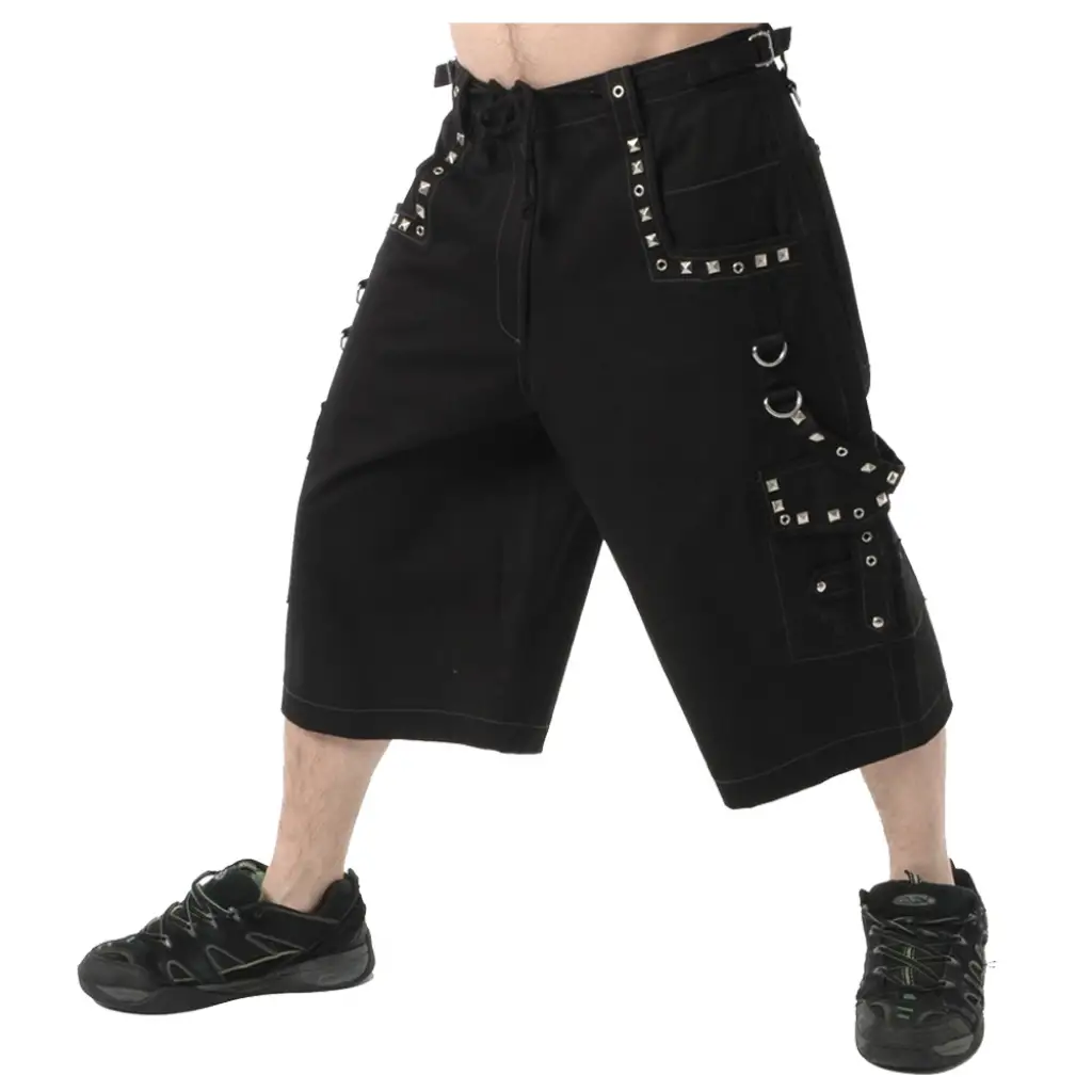 Men Metal Short With Pyramids Gothic Clothing